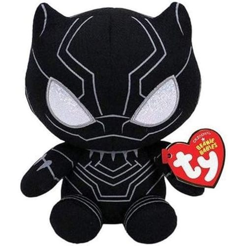 Ty Marvel Avengers Black Panther Regular, Licensed Squishy Beanie Baby Soft Plush Toys, Collectible Cuddly Stuffed Teddy