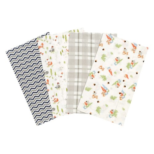 Woodsy Gnomes 4 Pack Flannel Burp Cloth Set