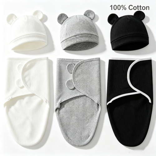 USIONE Baby Swaddle Sleep Sacks- 3-Pack Swaddles for Newborns 0-3 Months, Infant, Baby Girls, Boys, Soft & Durable Newborn Sleep Sack, Easy Diaper Change Swaddling Blanket