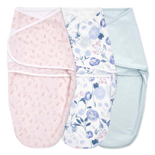 aden + anais, essentials flowers bloom easy swaddle wraps, 3pk, 0-3M