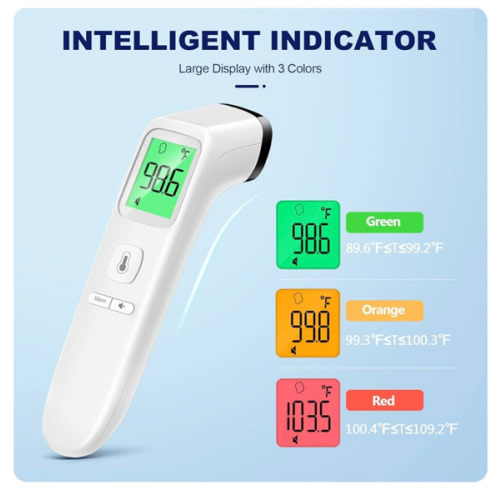 No-Touch Thermometer for Adults and Kids, Accurate Digital Baby Thermometer, Fever Alarm & Silent Mode, 2 in 1 Forehead & Object Mode