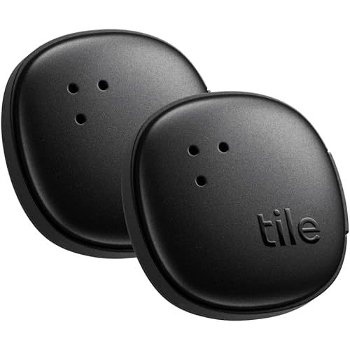 Tile by Life360 Sticker - Small Bluetooth Tracker, Remote Finder and Item Locator for Bikes, Glasses and More. Both iOS and Android Compatible. Phone Finder. 2-Pack (Black)