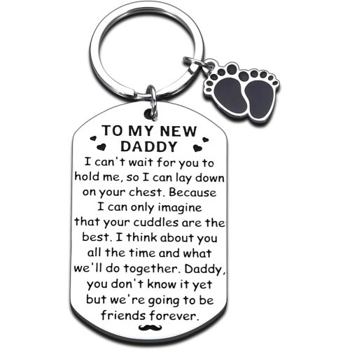 New Dad Gifts First Time, Valentines Day Gifts for New Dad Papa, First Time Daddy Gift, Dads to be Gift for 1st Times Dads, The Expectant Father Keychain, Pregnancy Announcement for Husband Men Daddy
