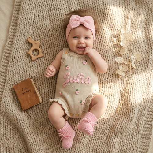 Custom Name Baby Romper, Personalized Baby Girl Romper, Baby Summer Outfit, Ruffled Romper Baby, Newborn Coming Home Outfit Girl, Baby Gifts