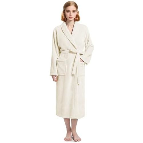 Plush Soft Robes for Women, Premium Fleece Womens Robe Cozy Warm Bathrobe