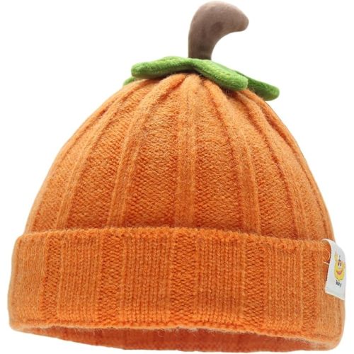 Baby Knitted Pumpkin Beanie Hat, Soft Baby Pumpkin Costume Hat for Toddlers, Autumn, Halloween, Thanksgiving Photo Props
