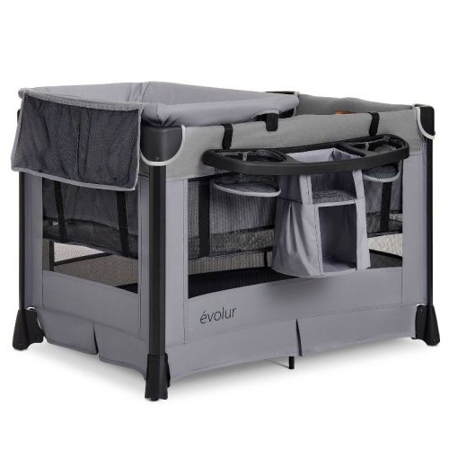 Evolur Cozy Cove Deluxe Playard - Gray