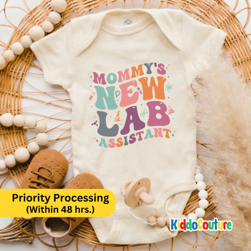 Mommy's New Lab Assistant Onesie®, Mom Future Lab Partner Bodysuit, Future Laboratory Scientist Onesie®, Mommy's Lab Assistant Bodysuit
