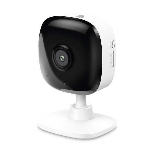 TP-Link - Kasa Smart 2K HD Indoor Wi-Fi Security Camera, Two-Way Audio, Night Vision, SD Card Storage - Black/White