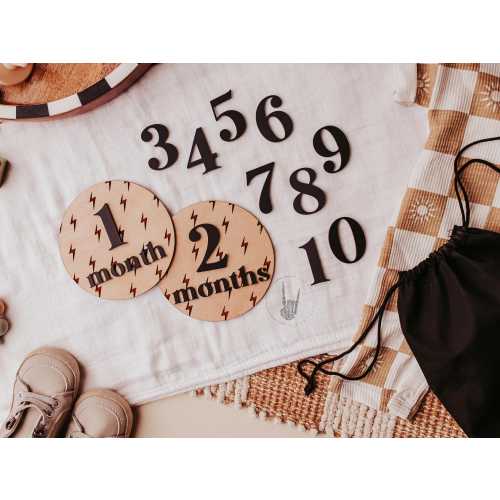 Lightning Bolt Interchangeable Milestones | Baby Boy Milestones | Rad Dude Milestones | Rad Baby Photo Prop