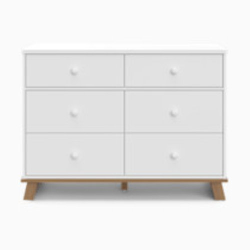 Storkcraft Modern 6 Drawer Dresser - White/Vintage Driftwood