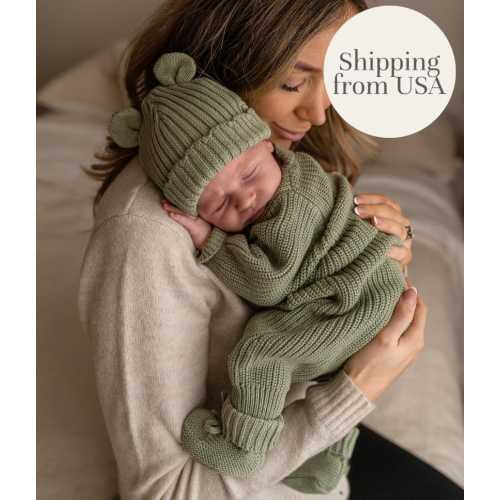 Baby Knitted 3 Piece Set, Coming Home Outfit, Baby Gift, Baby Boy, Baby Girl, First baby Outfit, Baby Shower, Hospital Bag, USA