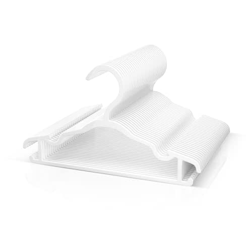 Baby Hangers Kids Plastic Hangers for Closet Non-Slip Toddler Hanger for Infant Child Clothing, Small Children Hanger Ideal for Boys and Girls Closet Pants Coats Skirts - 30 Pack, White