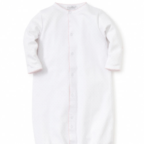 White/Pink New Kissy Dots Print Converter Gown