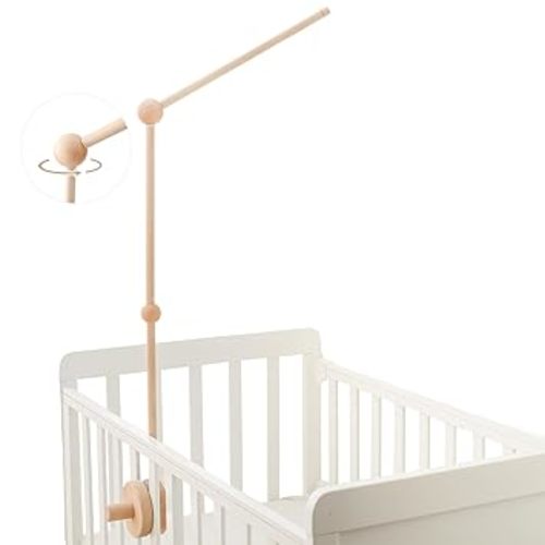 Crib Mobile Holder, HBM Wooden Mobile Arm & Hanger for Crib, Nursery Decor for Baby Girl Boy