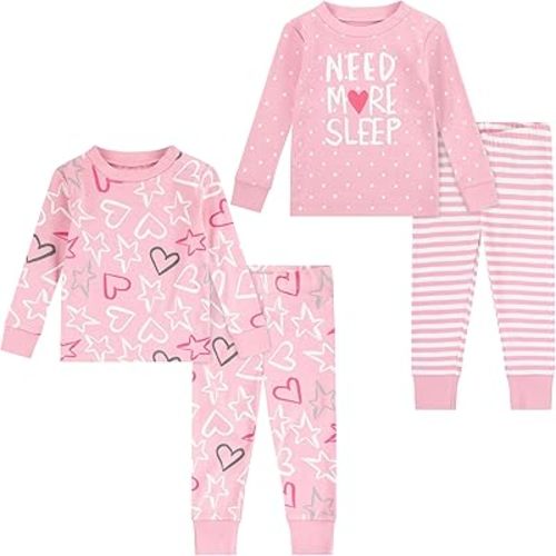 HUGGIES unisex-baby Long Sleeve Pajama 4-piece Set