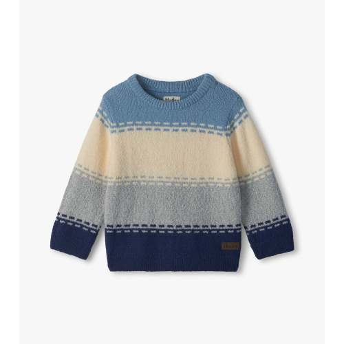Baby & Toddler Boys Blue Colourblock Crew Neck Sweater