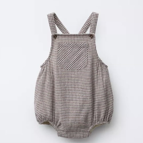 PLAID ROMPER - Brown / Ecru | ZARA United States