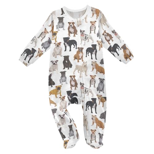 SHJI Baby One-Piece Footies Long Sleeve Rompers Pajamas Zip Front Pjs for Boys Girls kids