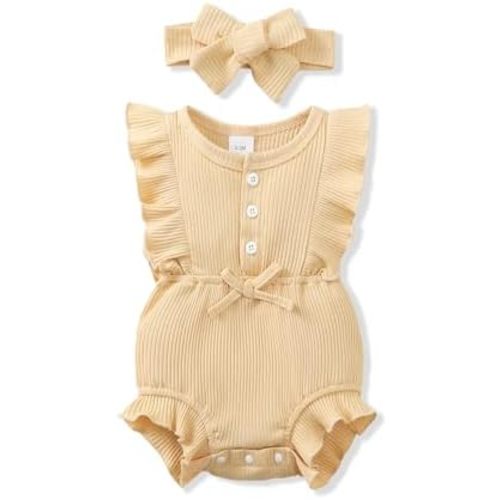 Renotemy Newborn Infant Baby Girl Clothes Rompers Summer Jumpsuits Short Sleeve Romper Infant Baby Clothes Girl