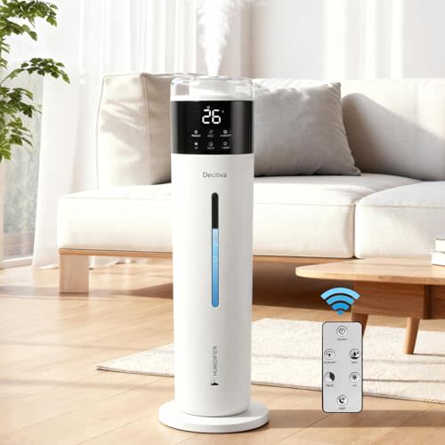 Large Humidifier for Bedroom, 8L/2.1Gal Ultrasonic Cool Mist, Remote control,Easy Clean with 350ML/H Large Mist Speed, Suitable for Kids Room Plant Yoga Study Room Office (White)