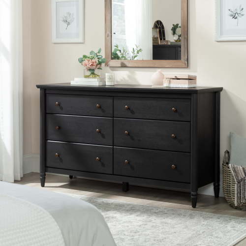 My Texas House Monroe 6-Drawer Dresser, Raven Black Oak Finish