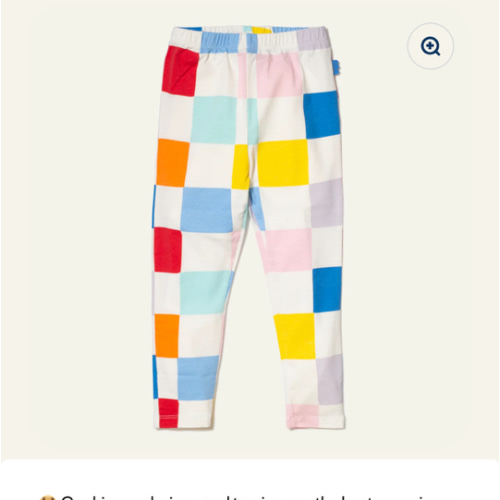 Recycled Cotton Checkered Baby Leggings