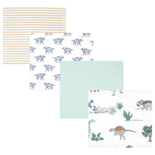 Hudson Baby Infant Boy Cotton Flannel Receiving Blankets, Boy Dino World, One Size