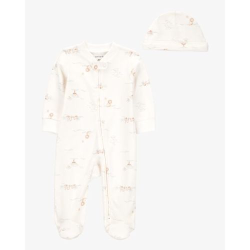 Baby Boy 2-Piece 2-Way Zip Sleep & Play & Cap Set - Cream - Carter's | Carter's