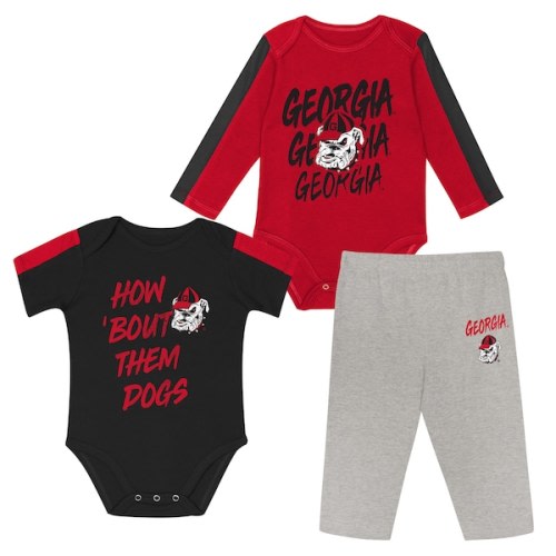 Georgia Bulldogs Outerstuff Infant Double Down Bodysuit and Pants 3-Piece Set - Red/Black