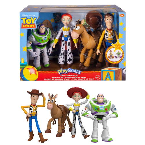 Disney and Pixar Toy Story Woody, Jessie, Bullseye, & Buzz 7 Inch Figures, Andys Room