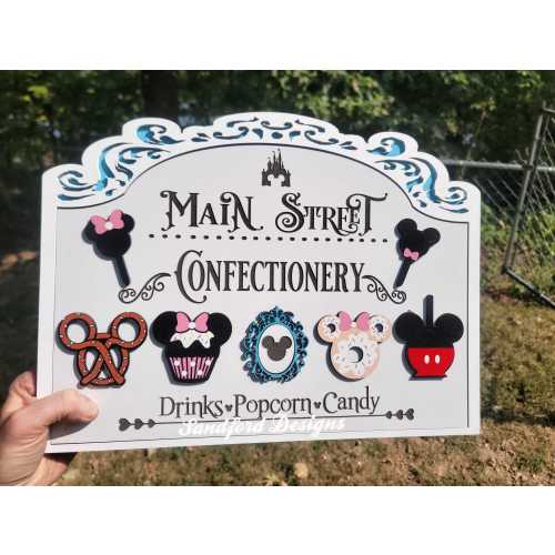 Disney Park Main Street Confectionery Sign - Disney 3d Wood Sign - Mickey Pretzel