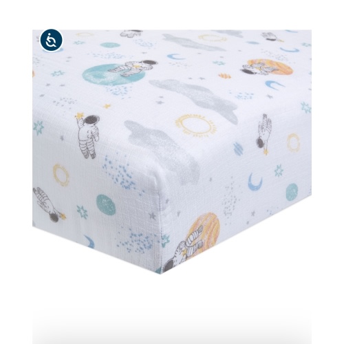 Space Print Cotton Muslin Crib Sheets | aden + anais