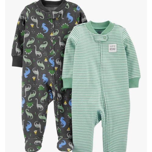 Simple Joys by Carter's baby-boys 2-way Zip Thermal Footed Sleep and Play, Pack of 2