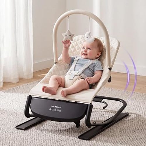 BabyLux Electric Baby Bouncer, Auto Rocker Seat for 0-12 Months (20lbs)