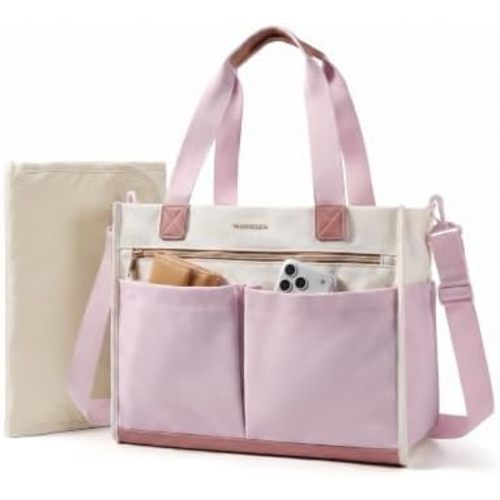 mommore Canvas Diaper Bag Tote Stylish Mommy Baby Hospital Bag