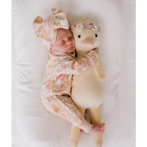 Frill Zip Romper | Pastel Bloom – Little and Fern