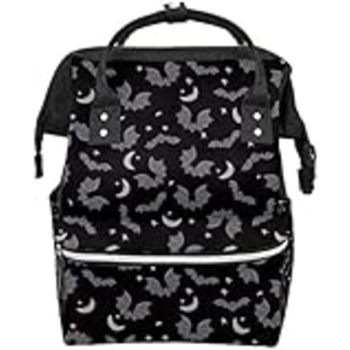Black Gray Bats Diaper Bag Travel Backpack Large Capacity Multi-Function Zipper Casual Travel Backpacks for Mom Dad Unisex…