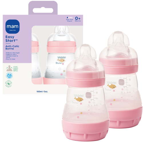 MAM Easy Start Anti-Colic Bottle, 5 oz, Girl, 2 Pack