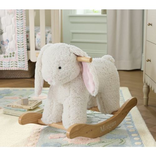 Sherpa Bunny Plush Nursery Rocker