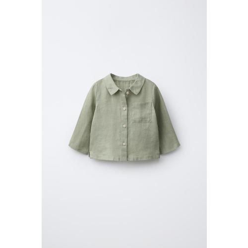 100% LINEN SHIRT - Khaki | ZARA United States
