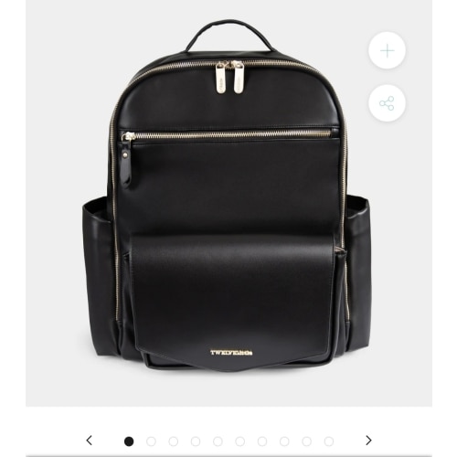 Peek-A-Boo Vegan Leather Diaper Bag Backpack 2.0 in Black