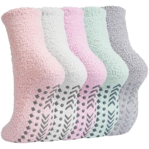 Non Slip Socks for Women Gifts,Winter Warm Fuzzy Slippers With Grips Cozy Fluffy Hospital Sleep Sock