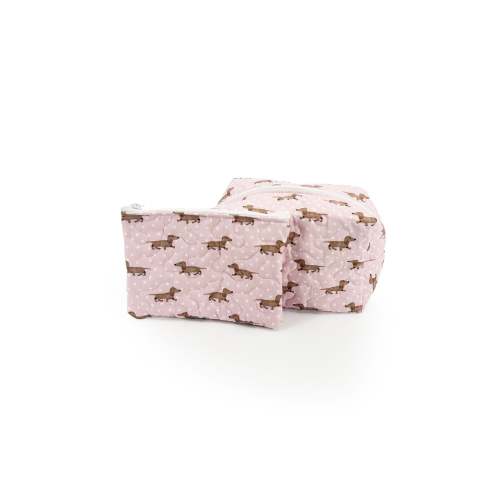 Dachshund Dots Pink Makeup Bag – Ida Mae Home
