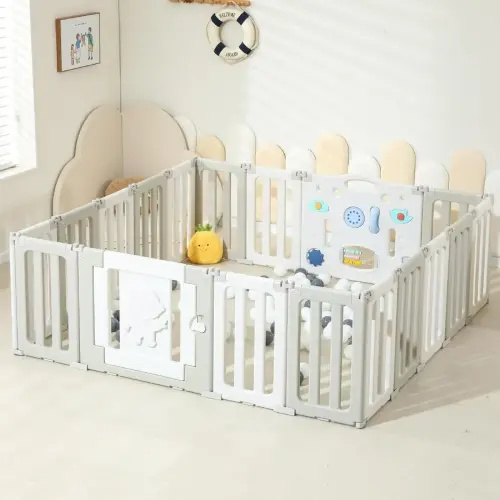 Foldable Play Pen for Babies and Toddlers with 18 Panels Extra Large Portable Baby Gate Playpen Yard Ideal for Indoor Outdoor U - AliExpress