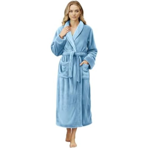 NY Threads Premium Womens Robe, Plush Fleece Long Bath Robe for Women, Fluffy Soft Women's Bathrobe