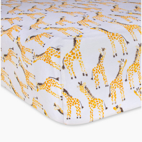 Burt's Bees Baby Organic Cotton Jersey Fitted Crib Sheet - Giraffes, 1