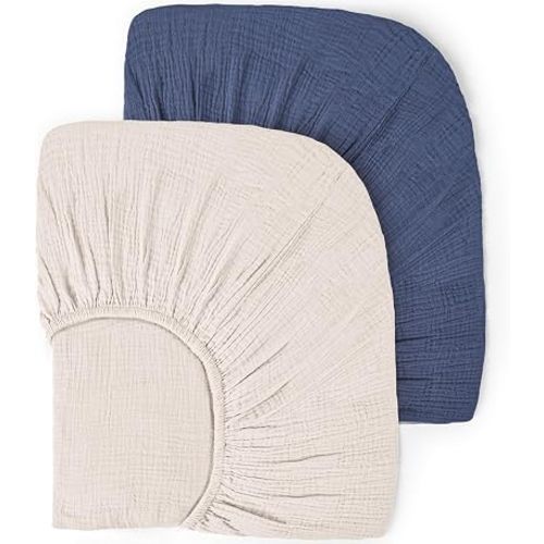 lulumoon Muslin Crib Sheets for Baby: 52x28 Fit for Standard Crib Mattress