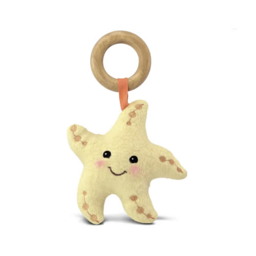 Organic Cotton Starfish Teething Rattle
