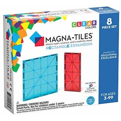 Magna Tiles Rectangles Expansion Set, The Original Magnetic Building Tiles for Creative Open-Ended Play, Educational Toys for Children Ages 3 Years + (8 Pieces)